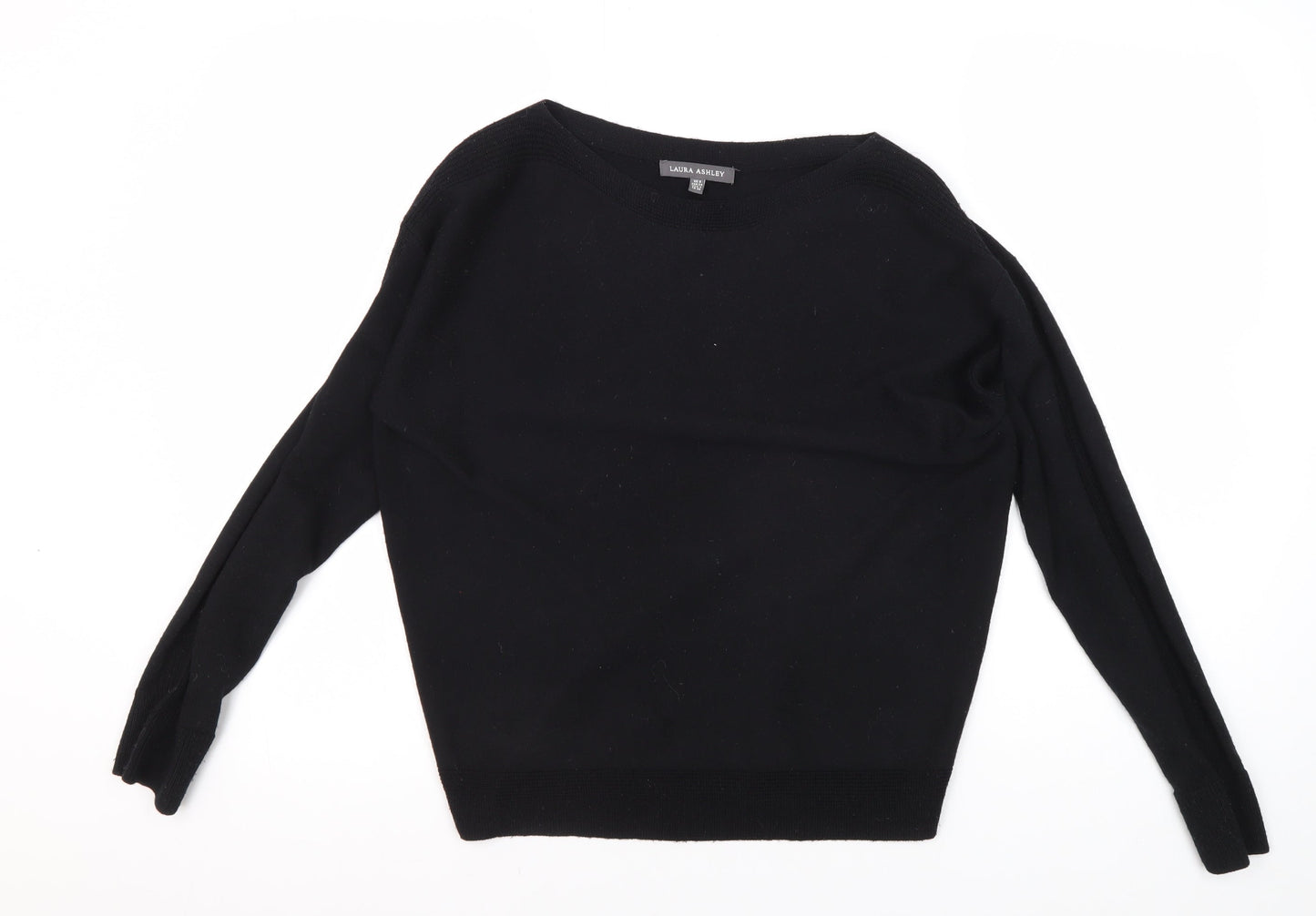 Laura Ashley Women's Black Merino Wool Jumper