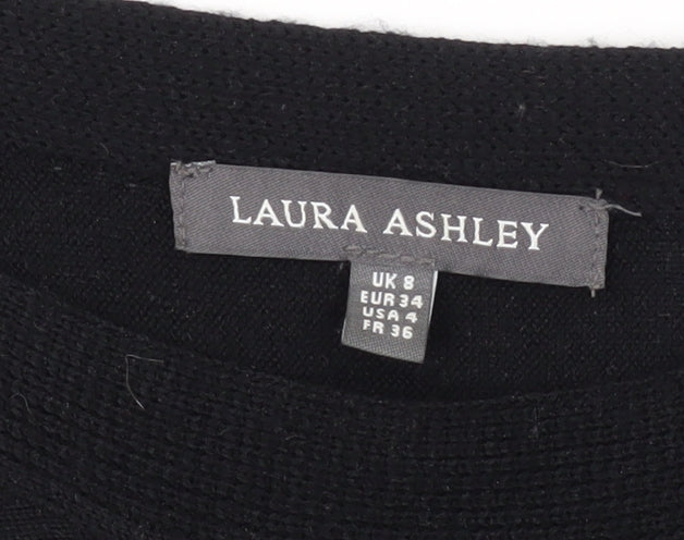 Laura Ashley Women's Black Merino Wool Jumper