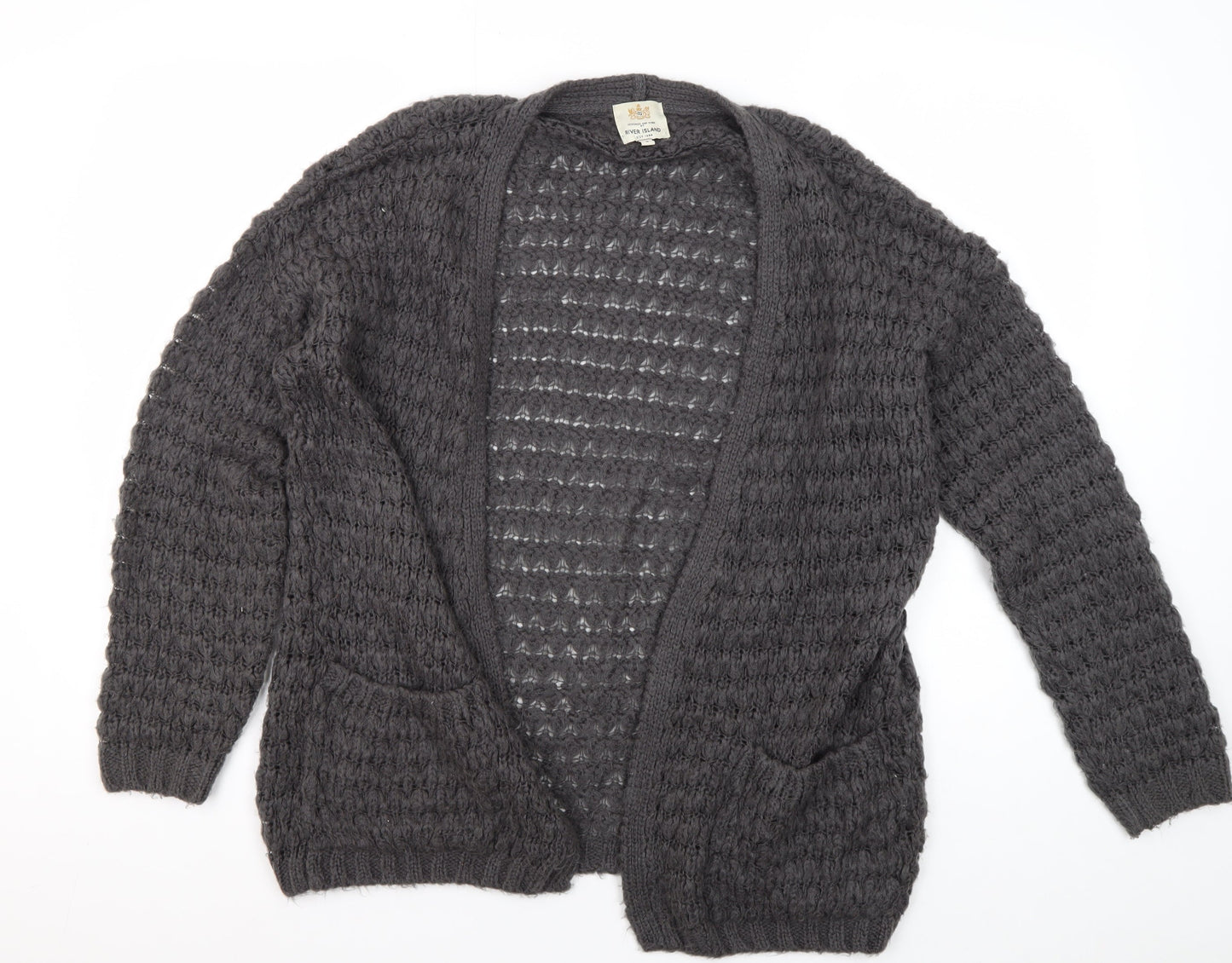 River Island Women's Grey Cardigan M Knitwear