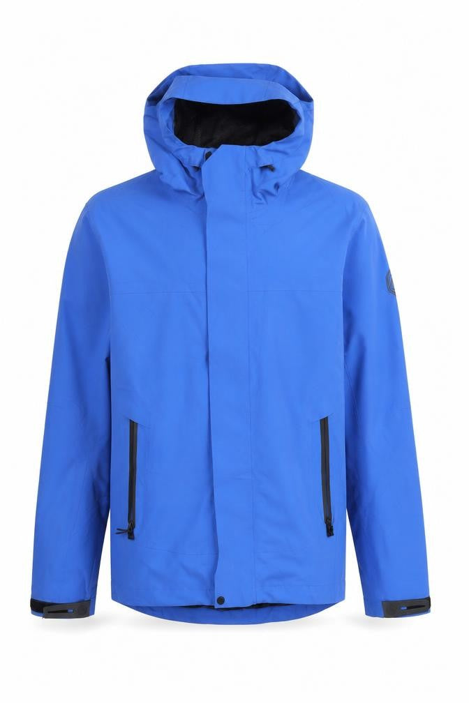 M&S Men's Blue Waterproof Rain Coat, Size S, Hooded