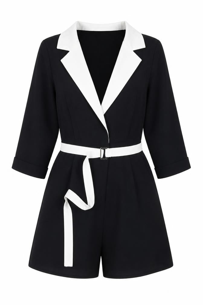 Front view of Missguided Stylish Women's Black Polyster Playsuit, size 8