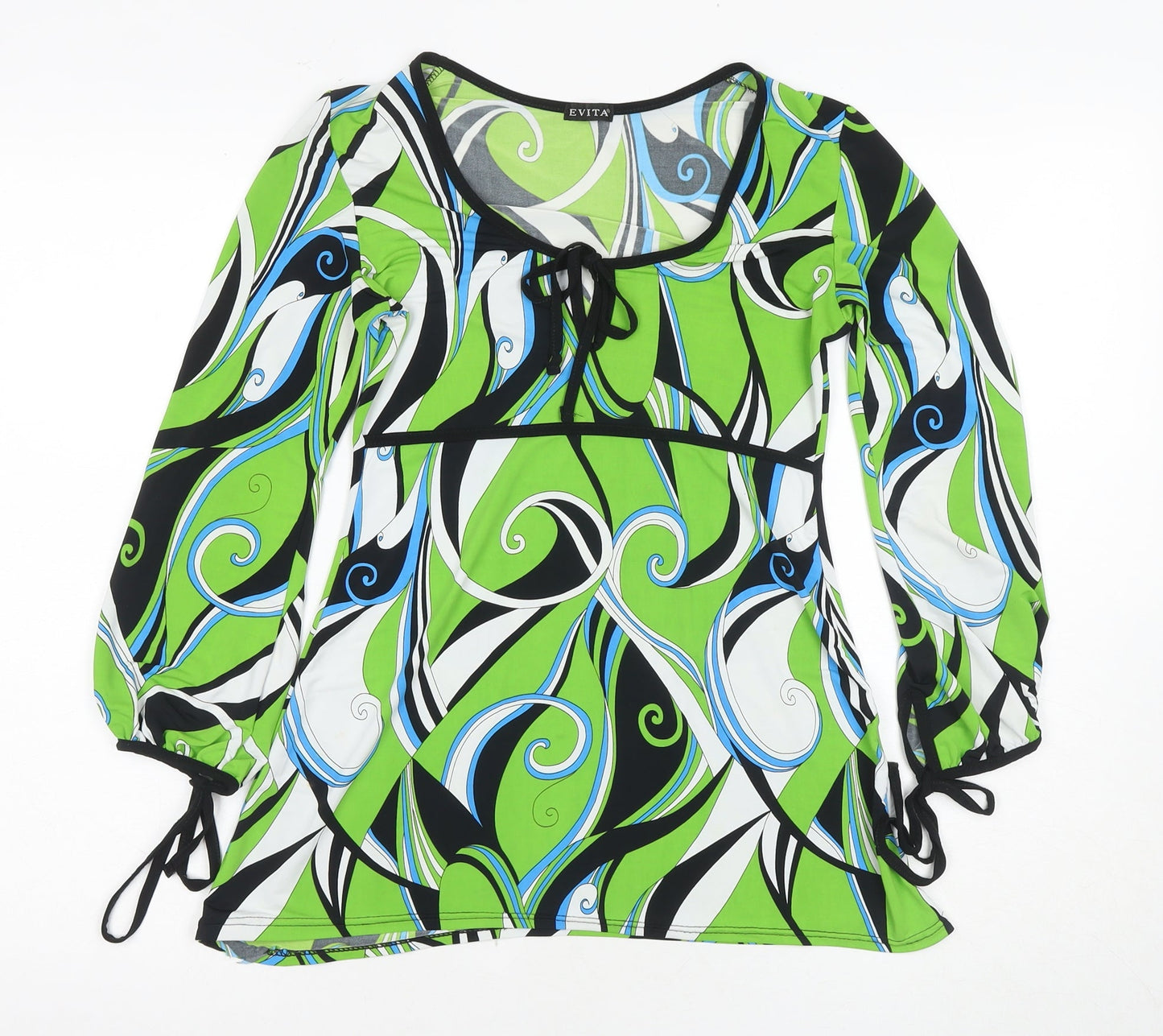 Evita Women's Green Geometric Tunic - Size 10