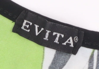 Evita Women's Green Geometric Tunic - Size 10