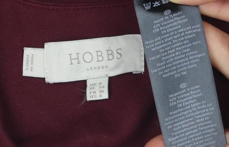 Hobbs London Women's Red Sheath Dress Size 8