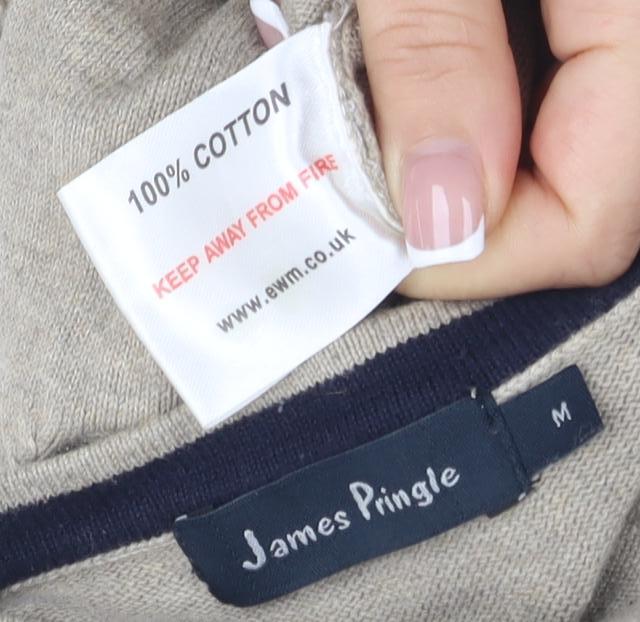 James Pringle Men's Beige Cotton V-Neck Vest M