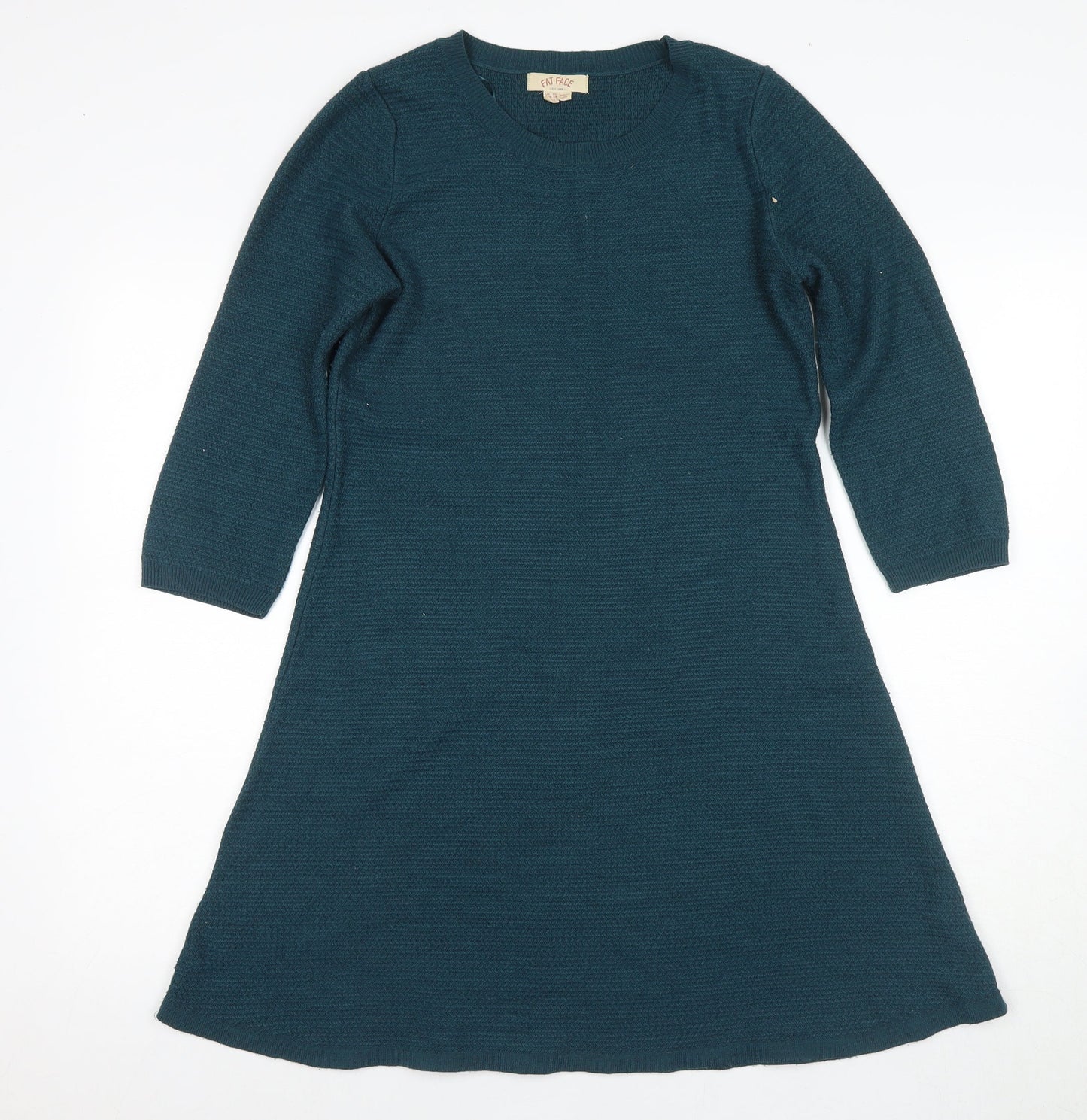 Fat Face Women's Green Knit Dress Size 10