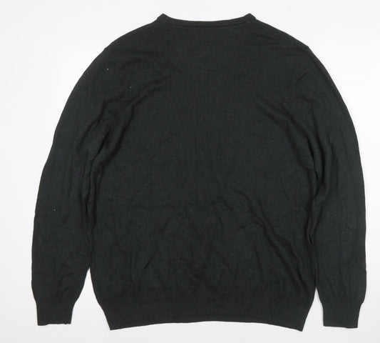 Jeff Banks Men's XL Grey V-Neck Wool Pullover