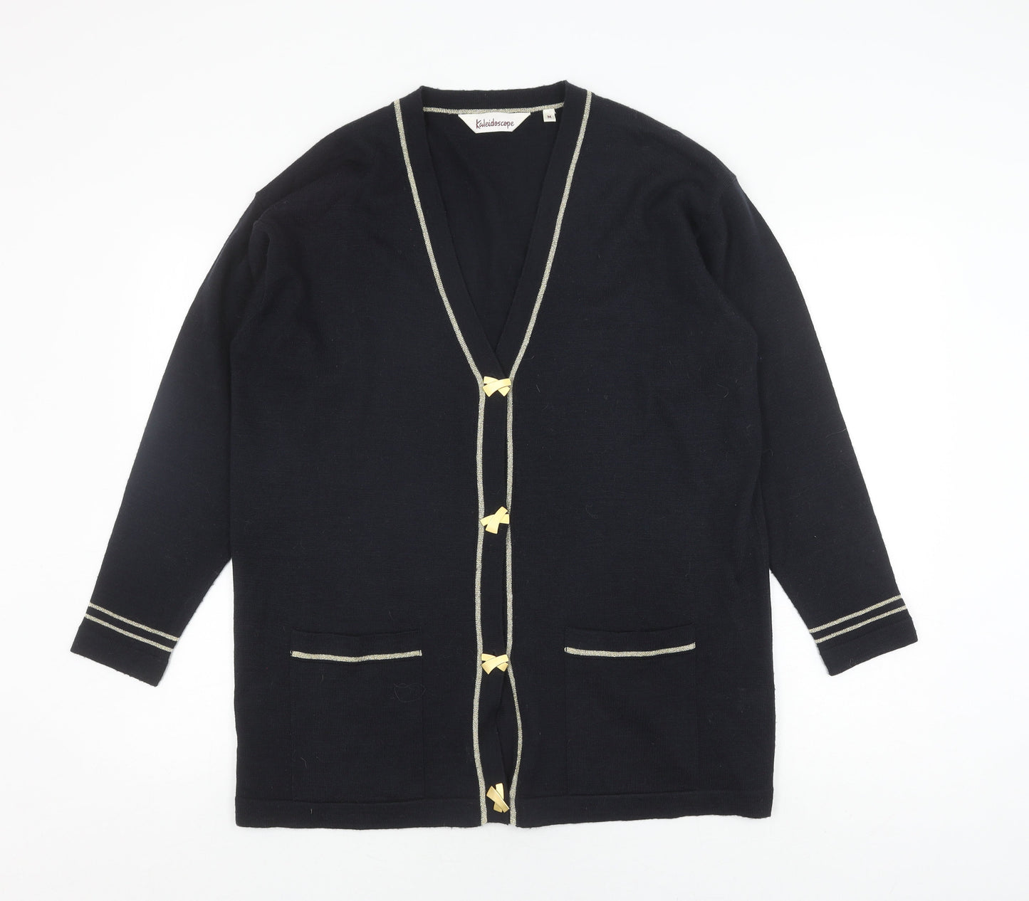 Kaleidoscope Women's Black Cardigan, V-Neck, Size M