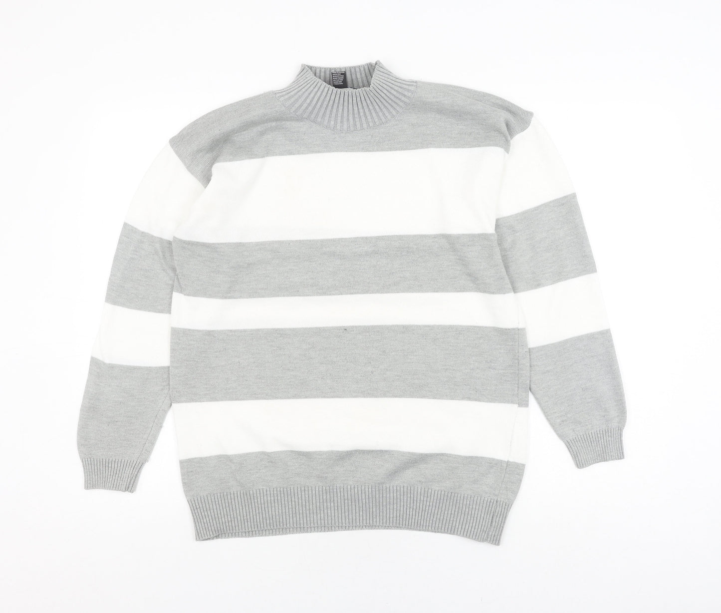 Cashel Women's Grey Striped Pullover Jumper, S, Casual Style