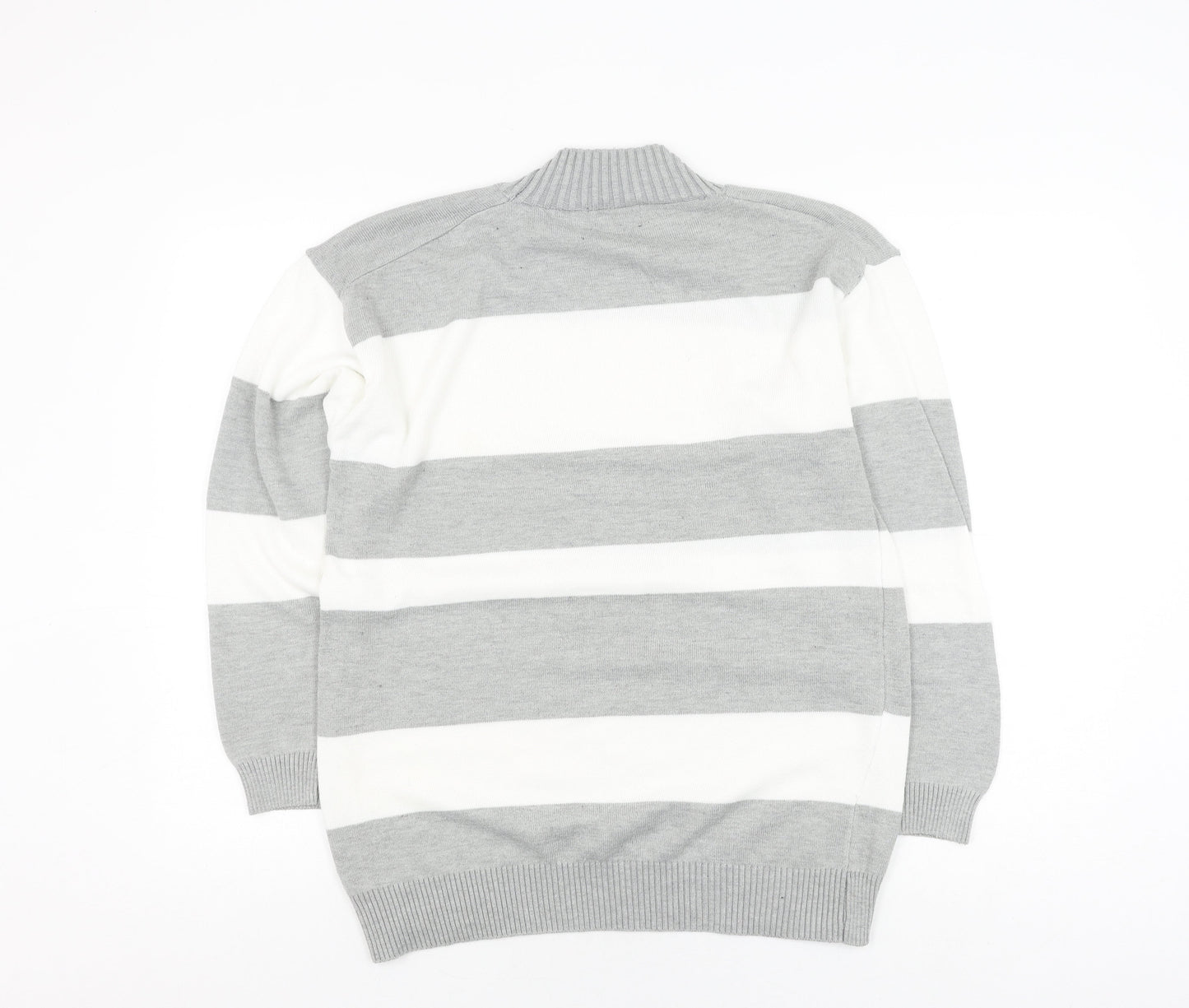Cashel Women's Grey Striped Pullover Jumper, S, Casual Style