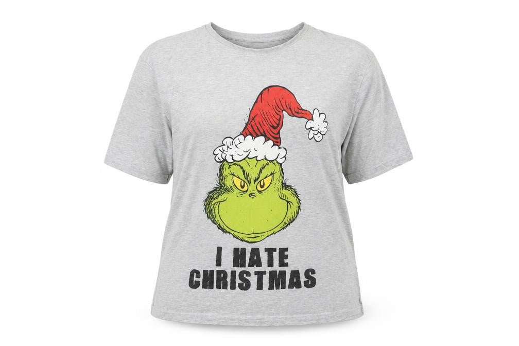 Dr. Seuss Unisex Adults Grey Grinch T-Shirt XL