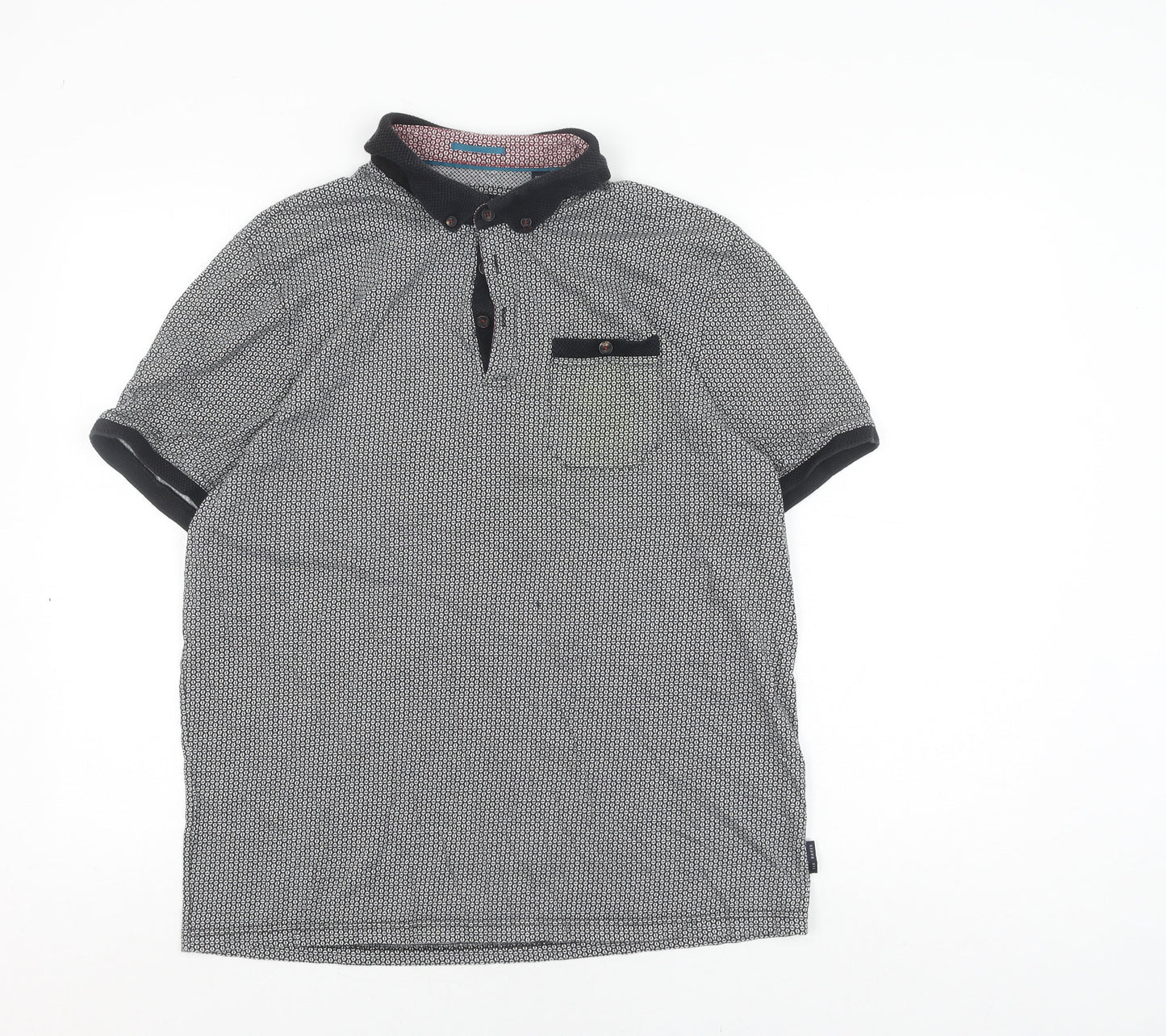 Ted Baker Men's Grey Polo Shirt Size L Short Sleeve