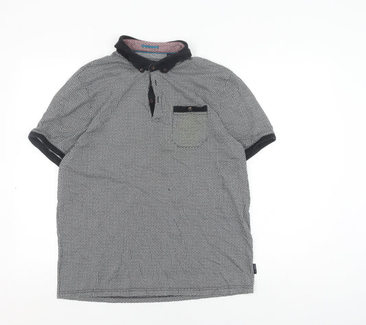 Ted Baker Men's Grey Polo Shirt Size L Short Sleeve