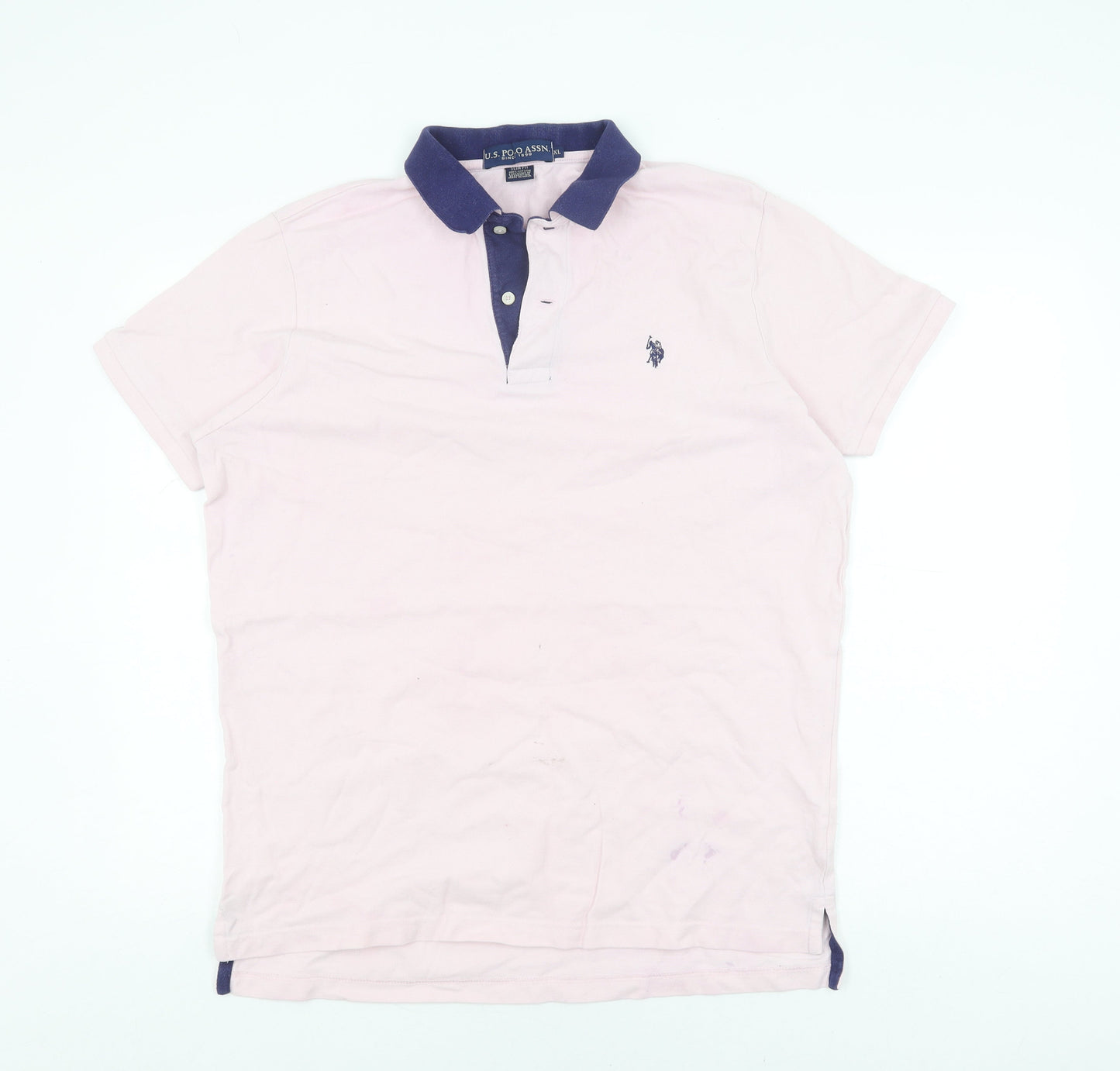 Unisex Adultss UK Size XL U.S. Polo Assn. Pink Cotton Polo