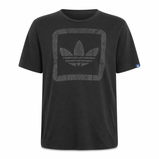 Front view of Adidas Men's Black M Logo Short Sleeve T-Shirt
