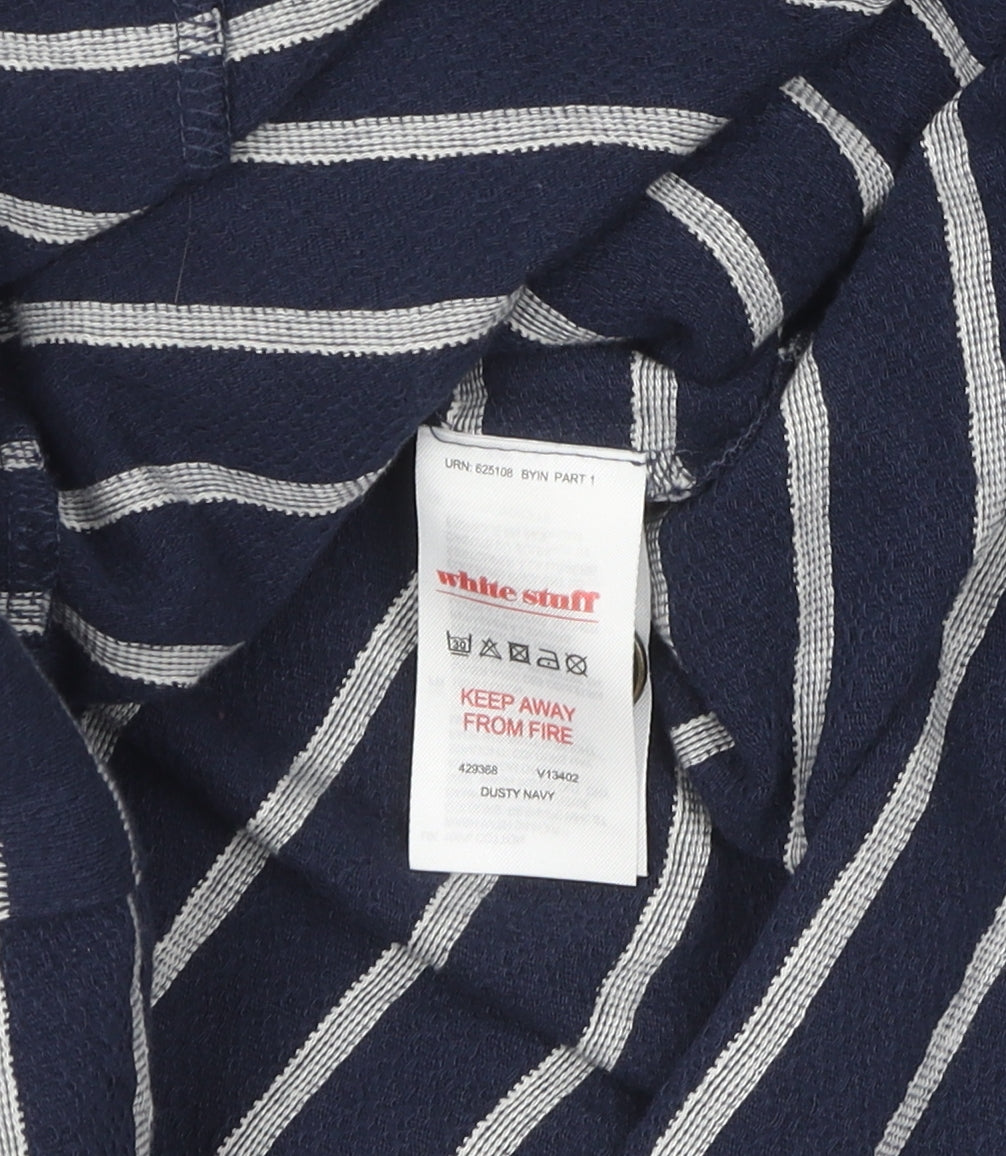 White Stuff Women's Blue Striped Shift Dress 16