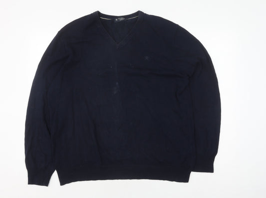 Hackett XL Men's Black V-Neck Pullover Jumper