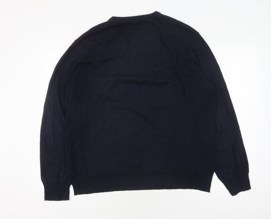 Hackett XL Men's Black V-Neck Pullover Jumper