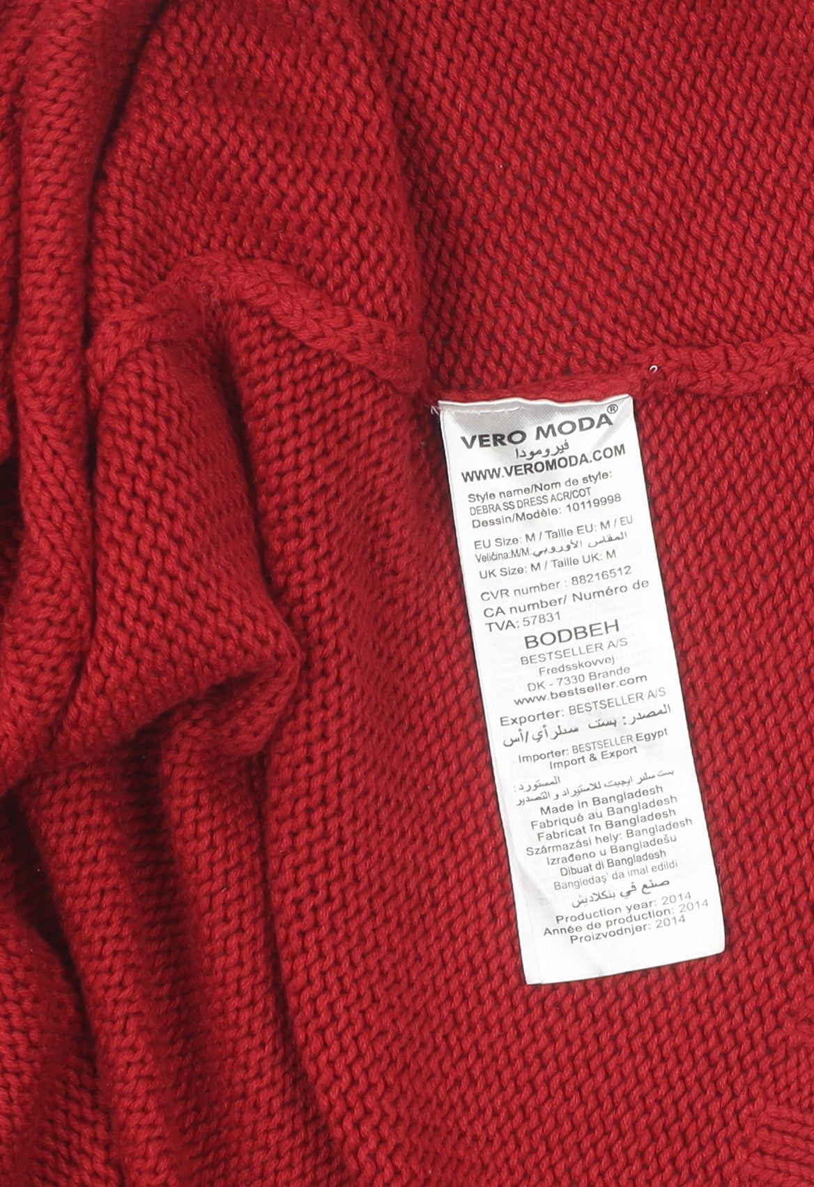 Vero Moda Women's Red Jumper Dress M Knit
