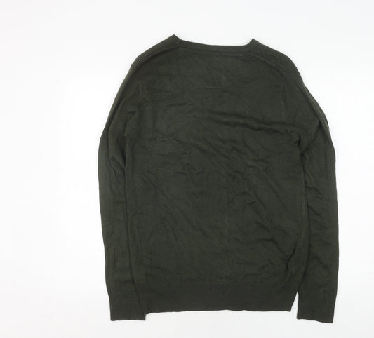 Brave Soul Men's Green Pullover XS Jumper Crew Neck Acrylic