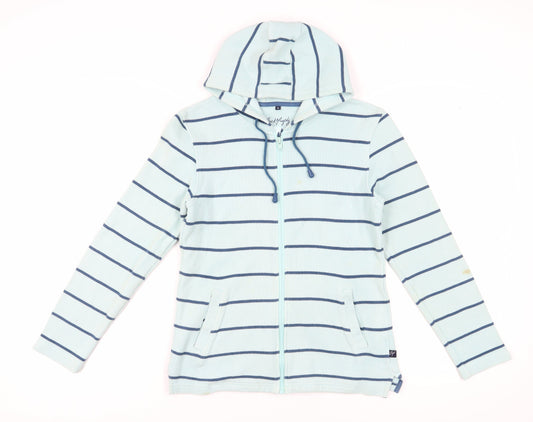 Jack Murphy Women's Blue Striped Full Zip Hoodie Size 10