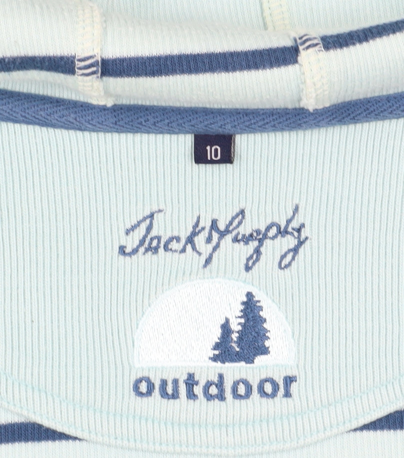 Jack Murphy Women's Blue Striped Full Zip Hoodie Size 10