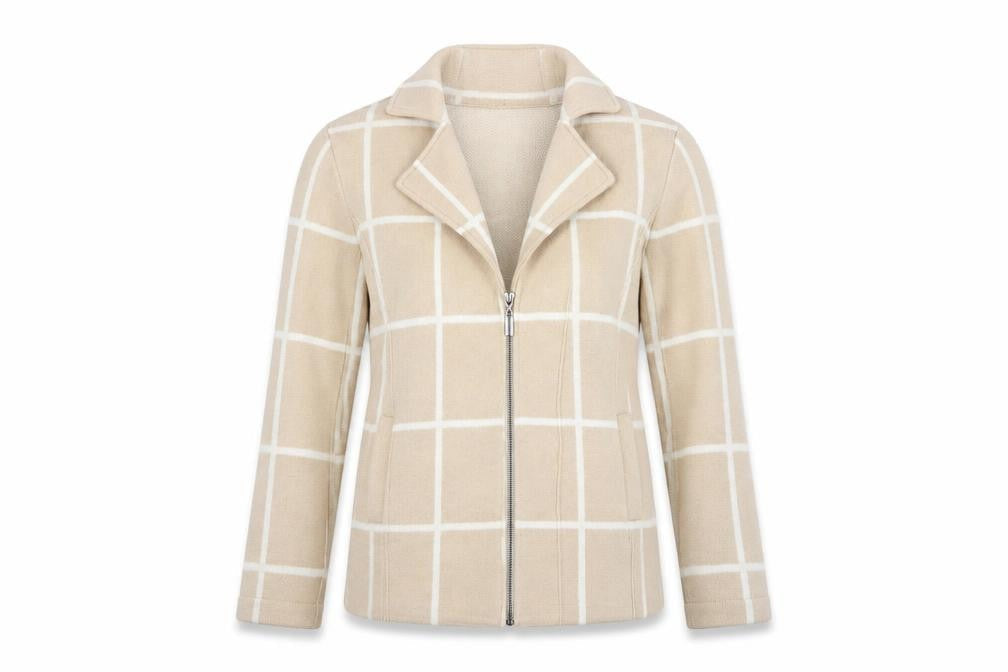 Womens UK 12 Classic Laura Ashley Beige Full Zip Chunky-Knit