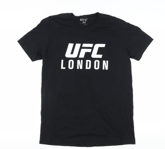 UFC Men's Black M London T-Shirt, Regular Fit, Cotton