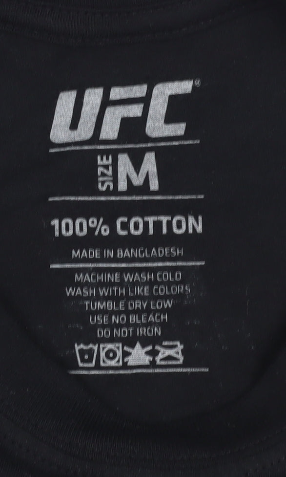 UFC Men's Black M London T-Shirt, Regular Fit, Cotton