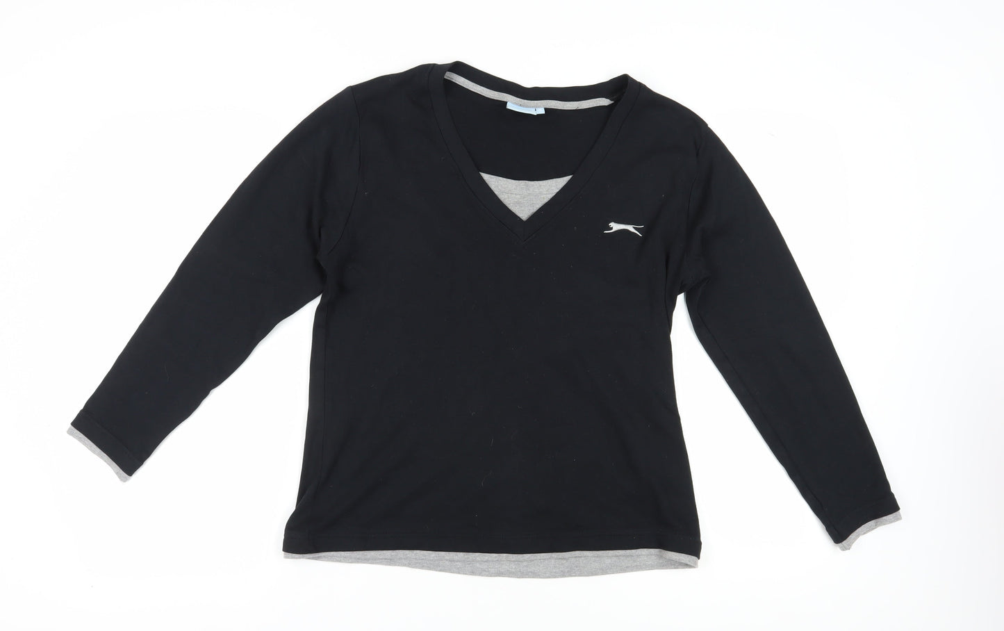 Slazenger Women's Black V-Neck T-Shirt, Size 18