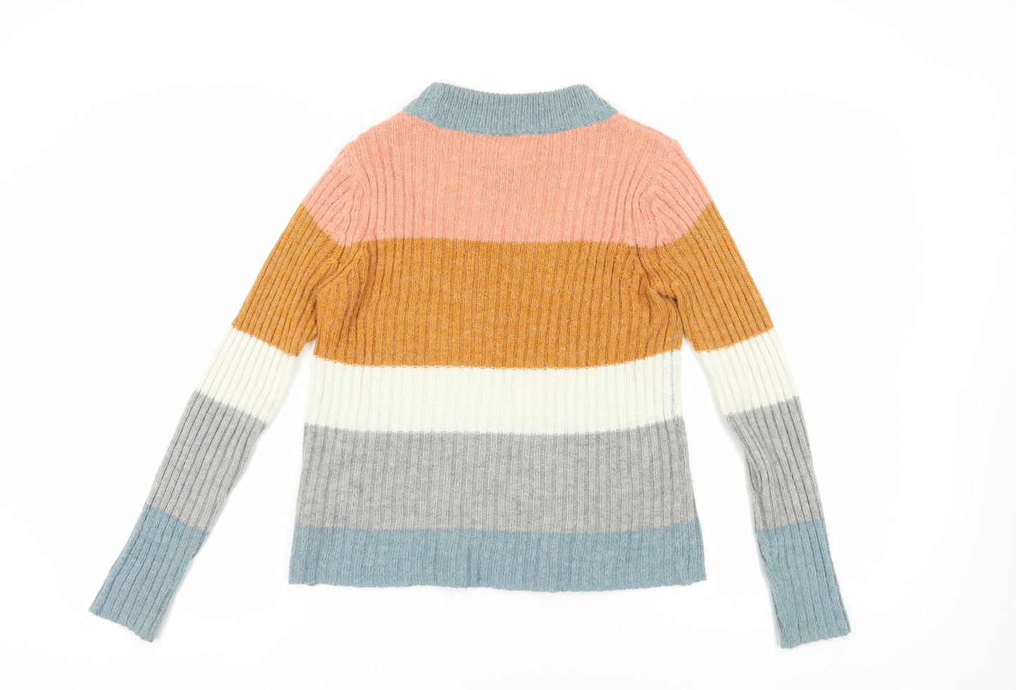ICHI Women's Multicoloured Striped Pullover Jumper Size 8