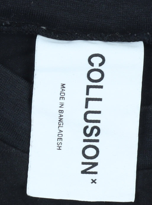 Collusion Men's Black Crew Neck T-Shirt - Size L