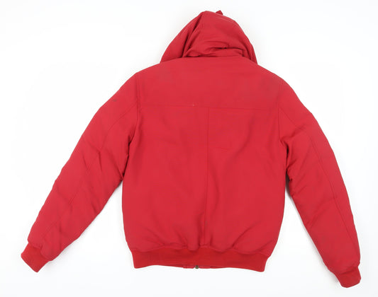 Jack Wills Men’s XS Red Bomber Jacket with Fur Trim