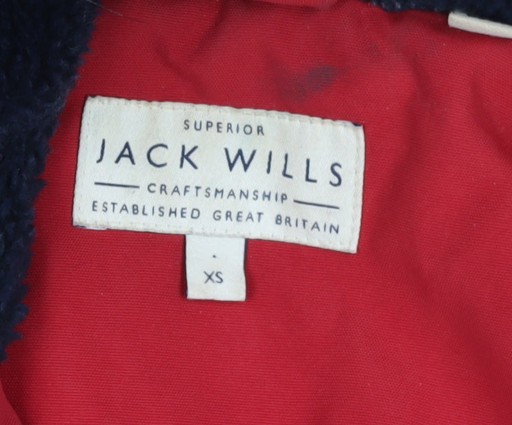 Jack Wills Men’s XS Red Bomber Jacket with Fur Trim