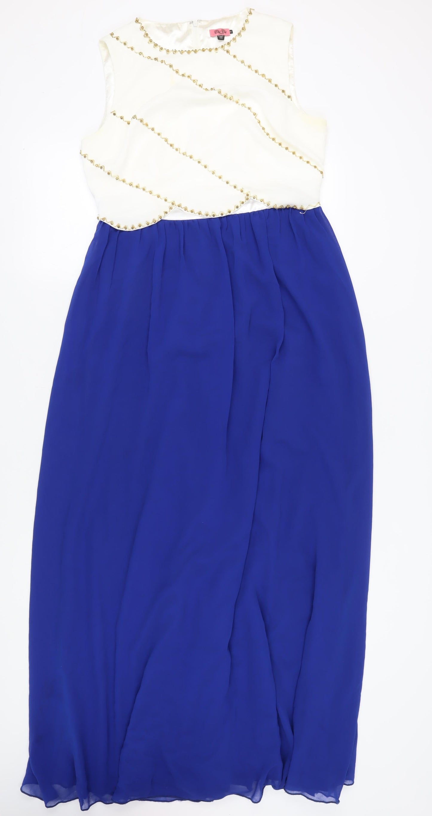 Chi Chi London Women's Blue Sleeveless A-Line Dress