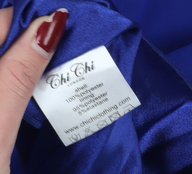 Chi Chi London Women's Blue Sleeveless A-Line Dress
