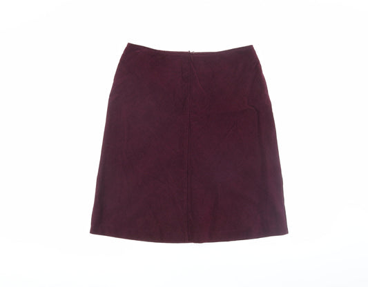 Boden Purple Women's Pencil Skirt Size 12 Corduroy