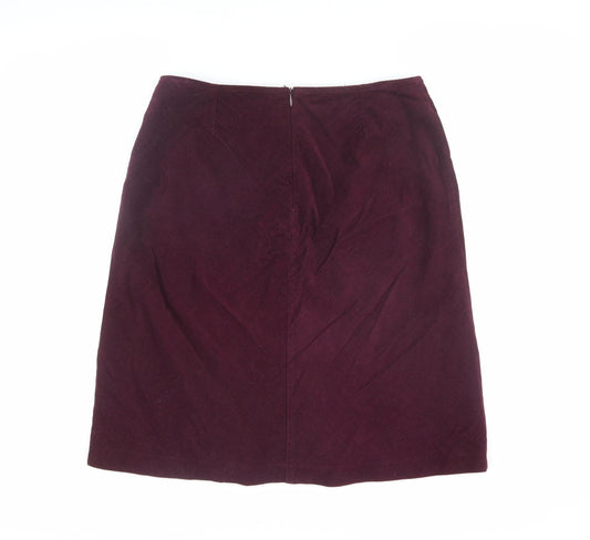 Boden Purple Women's Pencil Skirt Size 12 Corduroy