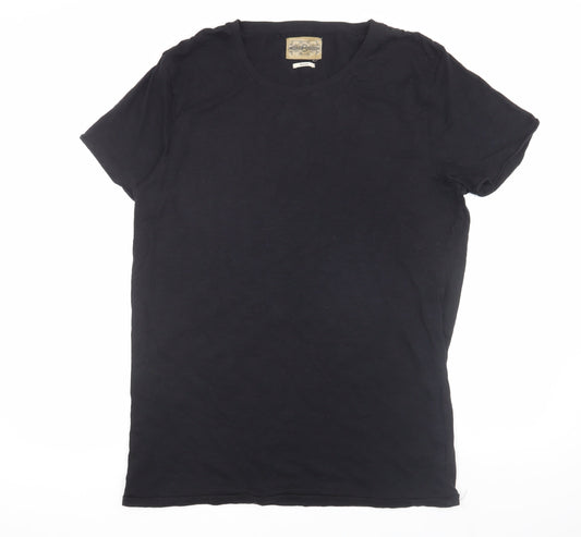 Vailent Men's Medium Black Cotton Crew Neck T-Shirt