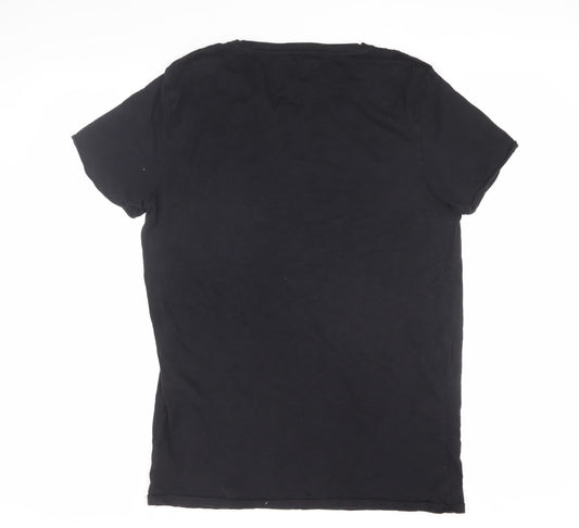 Vailent Men's Medium Black Cotton Crew Neck T-Shirt