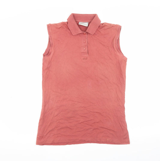 Lyle & Scott Women's Red Sleeveless Polo Top - Size L