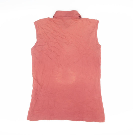 Lyle & Scott Women's Red Sleeveless Polo Top - Size L