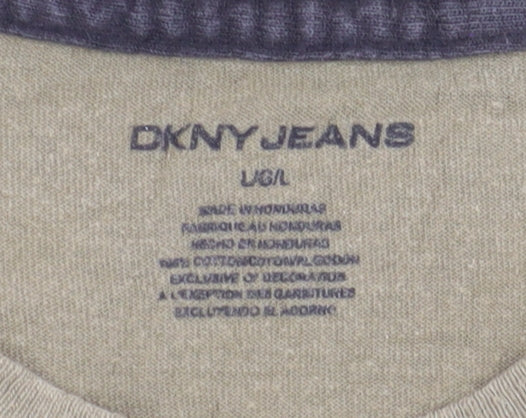 DKNY Men's Beige Short Sleeve T-Shirt - L