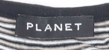 Planet Women's Striped V-Neck T-Shirt, Medium, Multicoloured