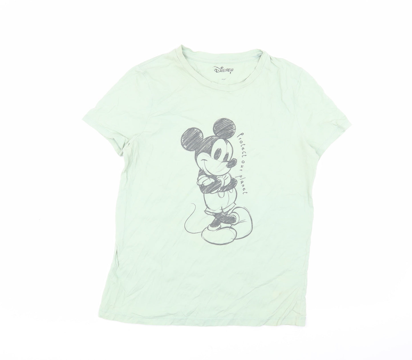 Disney Women’s Green Mickey T-Shirt Size 10 Casual