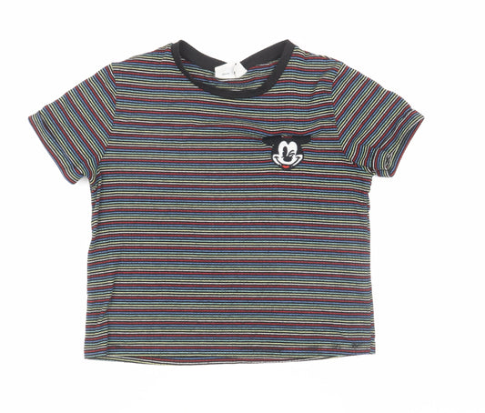 Disney Womens Multicoloured Striped T-Shirt Size 8