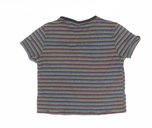 Disney Womens Multicoloured Striped T-Shirt Size 8