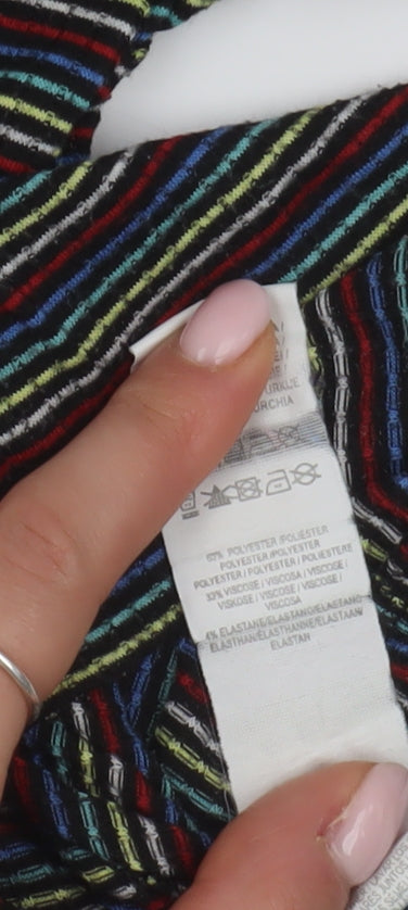 Disney Womens Multicoloured Striped T-Shirt Size 8