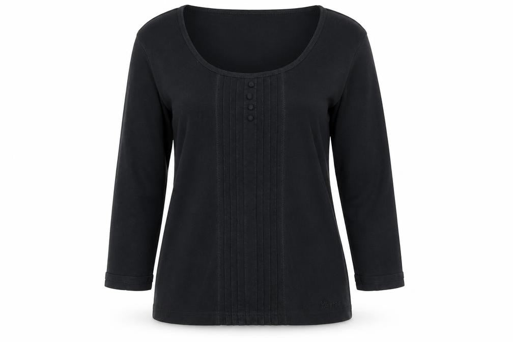 Womens UK Size 12 Maine New England Black 100% Cotton T-Shirt