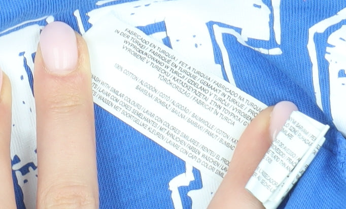 Disney Blue Unisex T-Shirt XS Cartoon Crew Neck